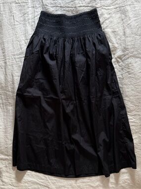 Madewell Smocked Waist Midi Skirt